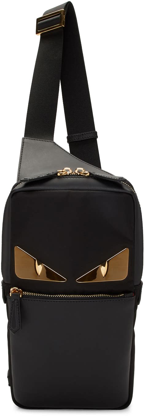 fendi black bag bugs one shoulder backpack